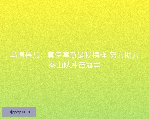 马德鲁加：莫伊塞斯是我榜样 努力助力泰山队冲击冠军